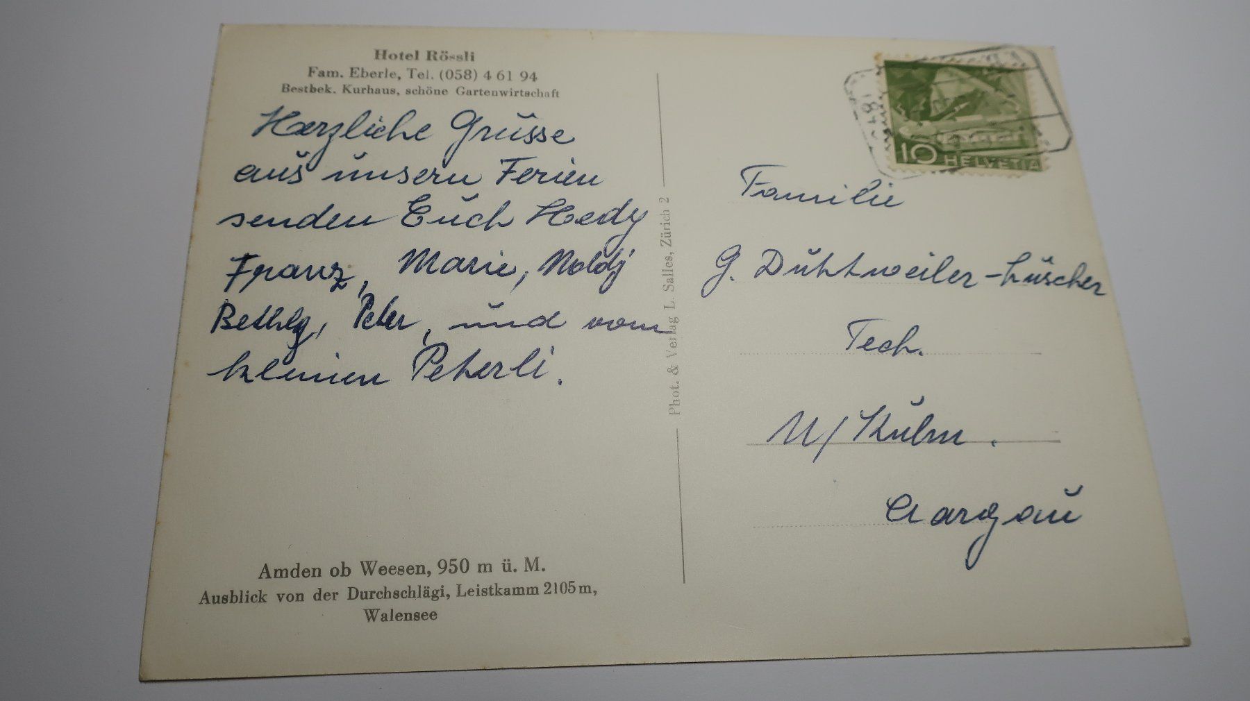 Cartoline postali: Hotel Rössli Amden ob Wessen – Usato da Cormoret venduto da Pascalll2001 5