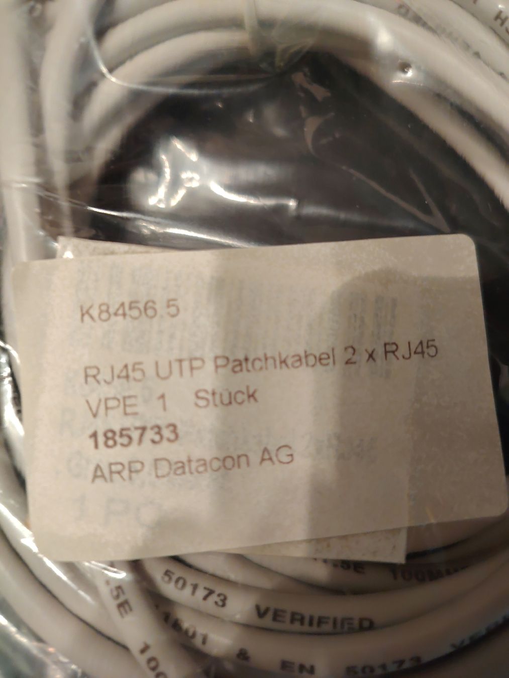 Cavi: 8 x 5 Meter RJ45 UTP Patchkabel neu ARP Datacon AG – Nuovo e nell'imballaggio originale da Aesch BL venduto da Gebrauchtes_AeschBL 1