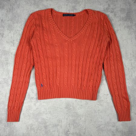 Pull Torsadé Cable Knit Ralph Lauren orange - M femme #1