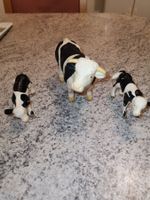 3 BULLYLAND TIERE STIER SCHWARZ/WEISS