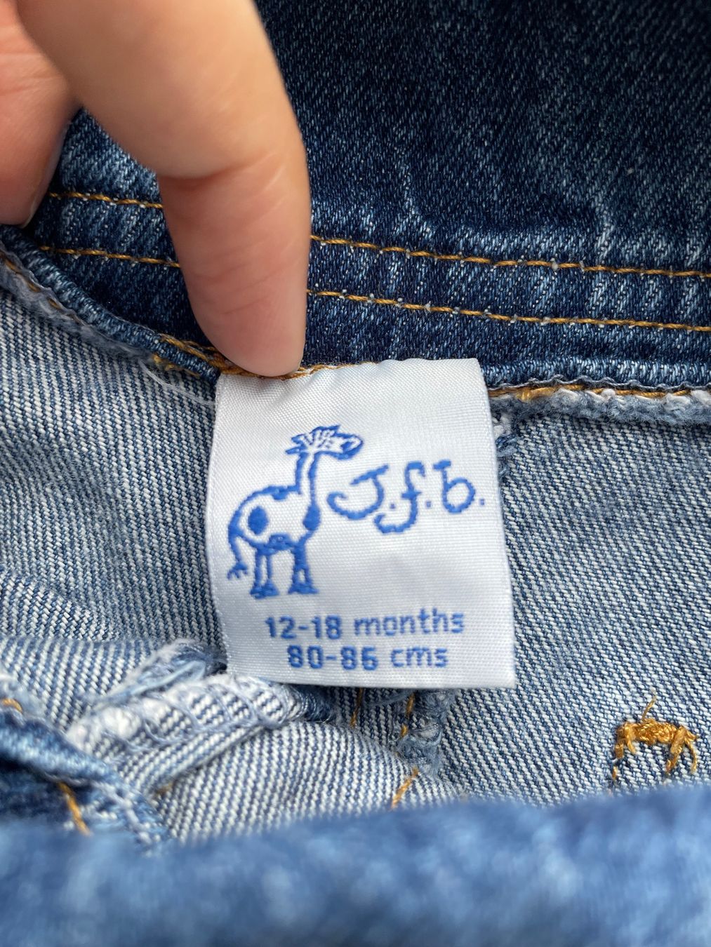 Pantaloni: Gr.80-86 Jeans Latzhosen J.F.B – Usato da Kaltbrunn venduto da mar_7jpc 2