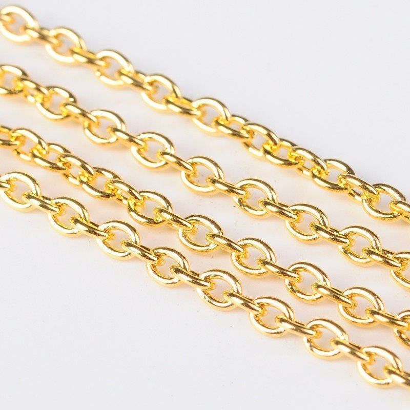 Catenine: Kette Meterware vergoldet 3x2mm, je Meter – Nuovo (secondo la descrizione) da Alpnachstad venduto da perlengaby