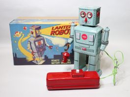 Blech Laternen Roboter Smoking Lantern Raucht Batt. Betrieb