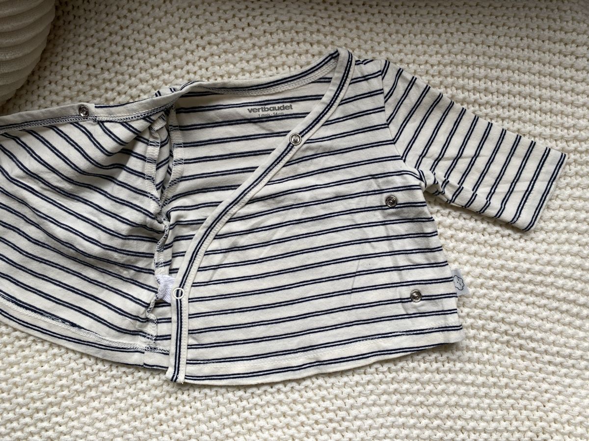 Vertbaudet Hemden, Tops & T-Shirts: Pull rayé taille 1 mois NEUF – Neu (gemäss Beschreibung) aus Fully von Lisa127 2