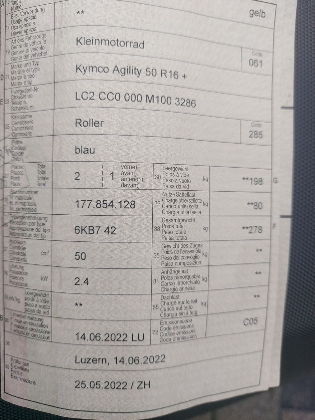 Kymco Scooter: Ein Roller Kymco Agility 16+ – Usato da Trubschachen venduto da Toefflibueb91 3