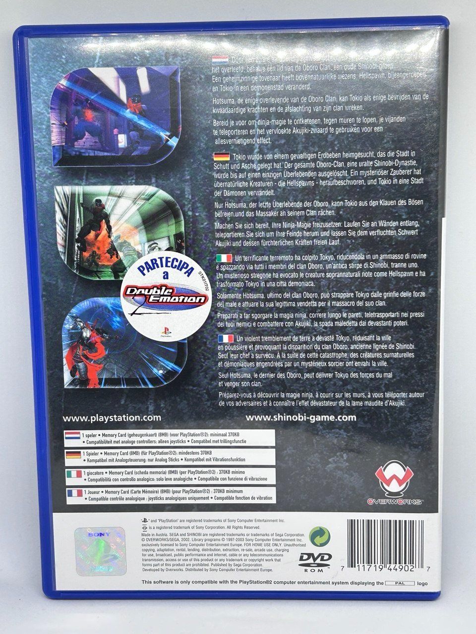Sony Giochi: Shinobi per PlayStation 2 – Usato da Giubiasco venduto da LorisVale 1