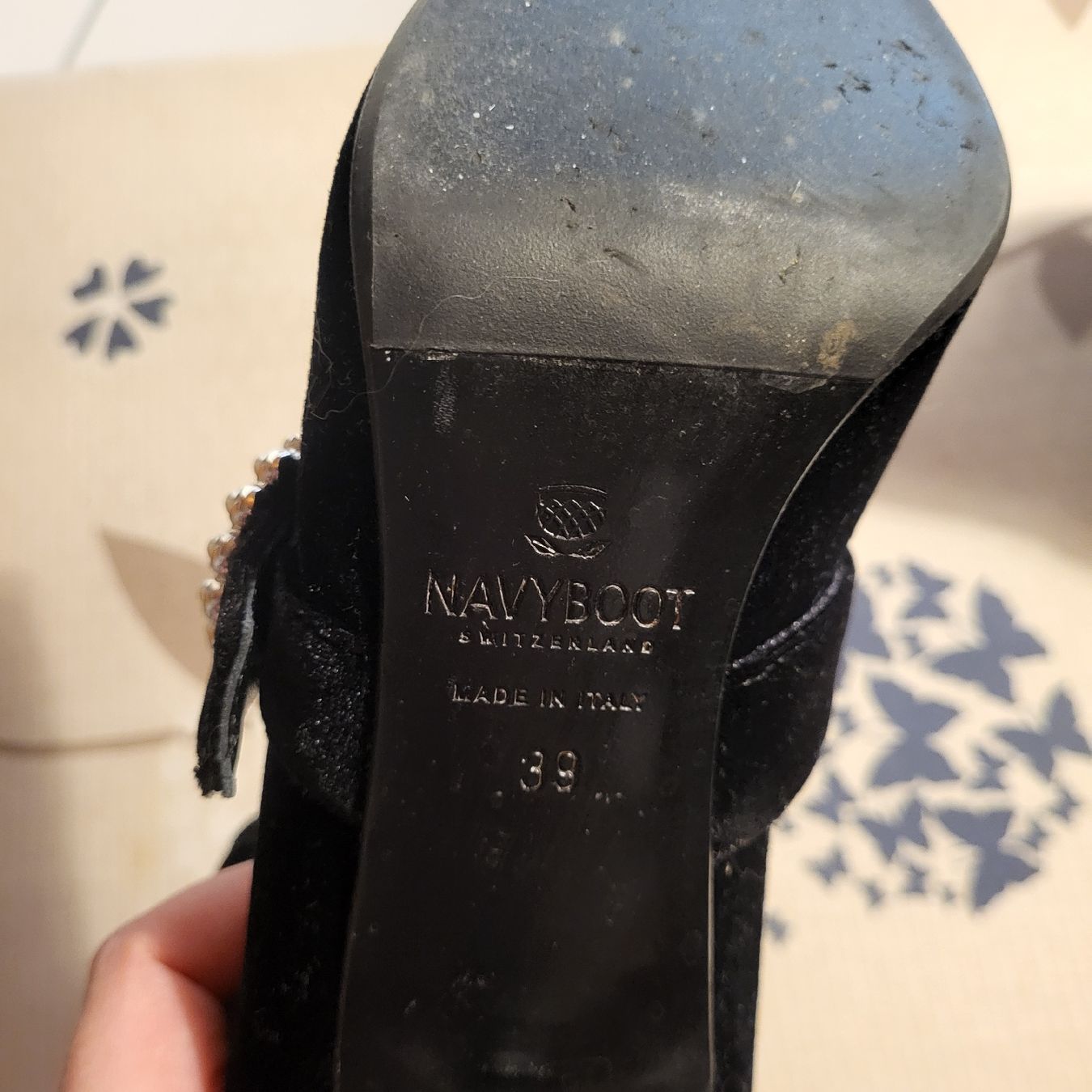 Navyboot Scarpe da donna: Elegante Samt Navyboot-Stiefeletten mit Perlen, Grösse 39 – Usato da Malans GR venduto da caroline_F.85 5
