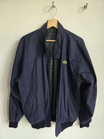 vintage Lacoste Bomber Jacket Navy Blue Size Large
