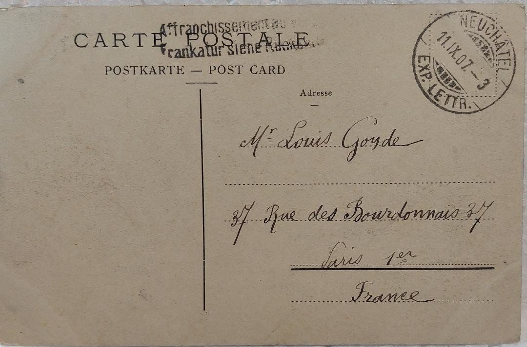Cartoline postali: NEUCHÂTEL - Le Château - 1907 – Usato da Delémont venduto da Domdom1 1