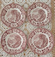 4x VINTAGE SUPPEN TELLER "LOCHS OF SCOTLAND ENOCH WEDGWOOD"