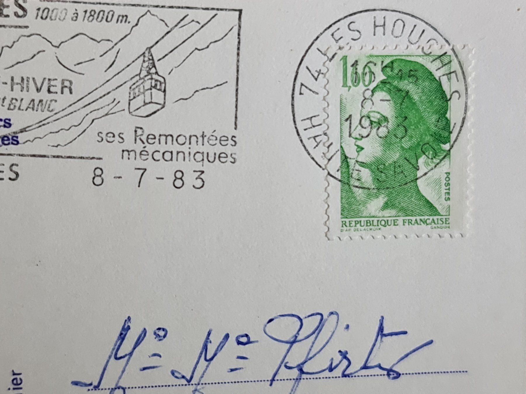 Ansichtskarten: Ansichtskarte Mont Blanc 1983 – Gebraucht aus Dintikon von Vexi 1