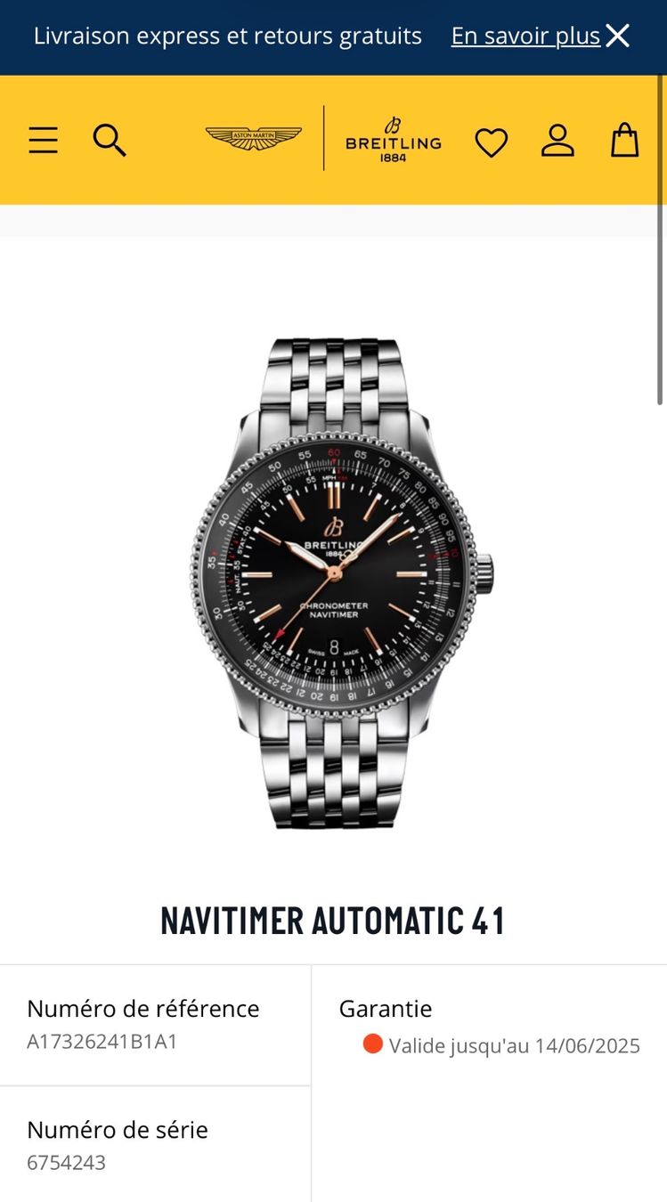 Breitling Montres: Breitling Navitimer Automatic 41 - Full Set 2023 – D'occasion à Wil SG par rappwatches 5