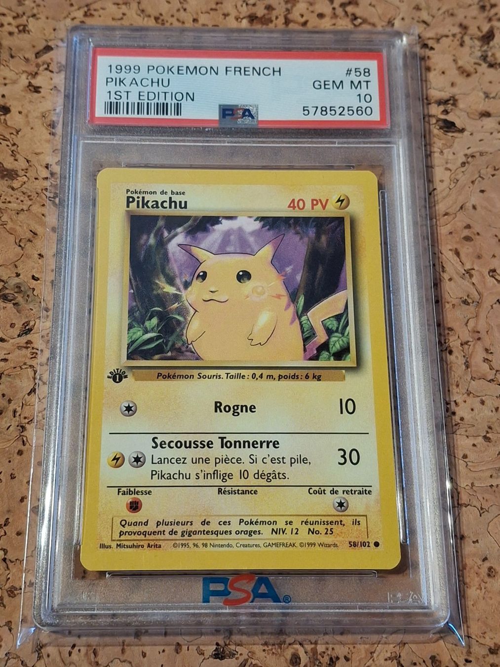 Pokémon Cartes à collectionner: FR PSA 10 Base set 1st edition Pikachu 1999 – Neuf avec emballage d'origine à Charrat par Magmar