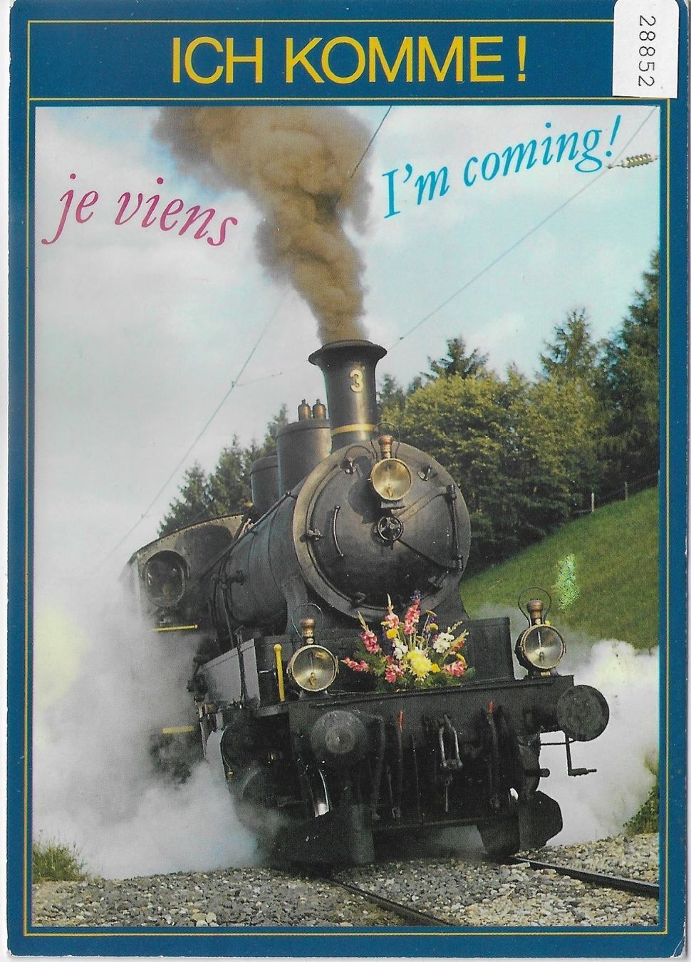Cartoline postali: Dampflok - Ich komme! je viens – Usato da Ettingen venduto da Kartenplanet