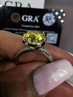 Bague argent avec diamant de moissanite de 5 ct certifié GRA