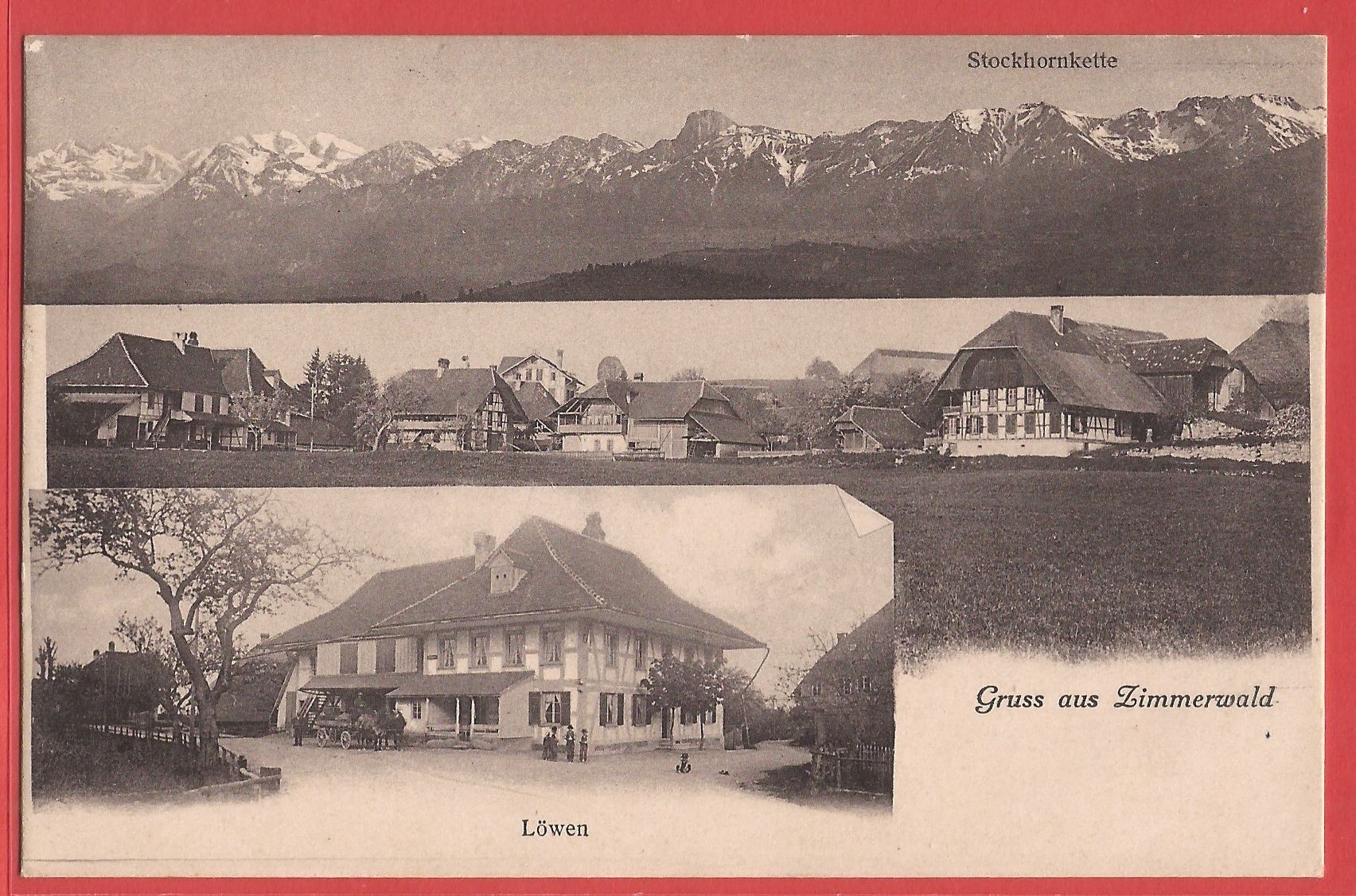 Cartes postales: Zimmerwald mit Hotel Löwen - 1917 – D'occasion à Fislisbach par Porano