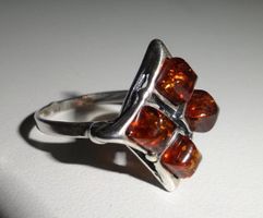 ECHT! * Bernstein RING 925 Silber