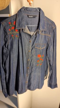 Zara Jeans38 & Bluse L Set, dunkelblau, (Bluse wie 38, neu)