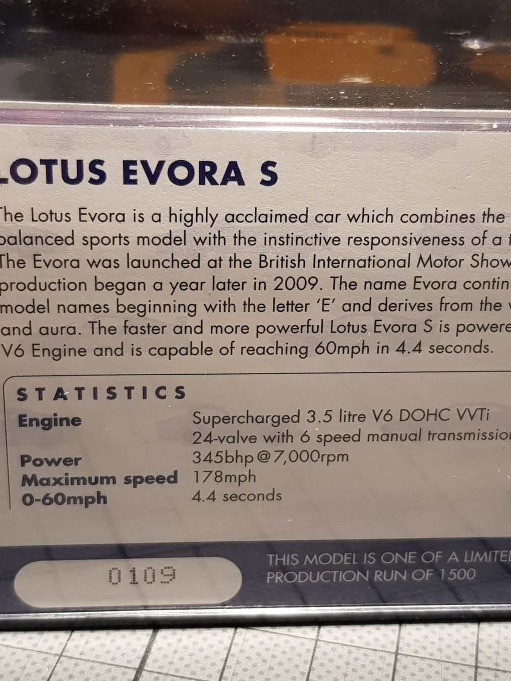 Lotus Modellini d'auto: Lotus Evora S – Nuovo e nell'imballaggio originale da Chézard-St-Martin venduto da AlPat-Collections 5