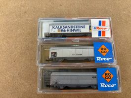 3er Set Roco Spur N Güterwagen Kalksandstein Hinwil SBB