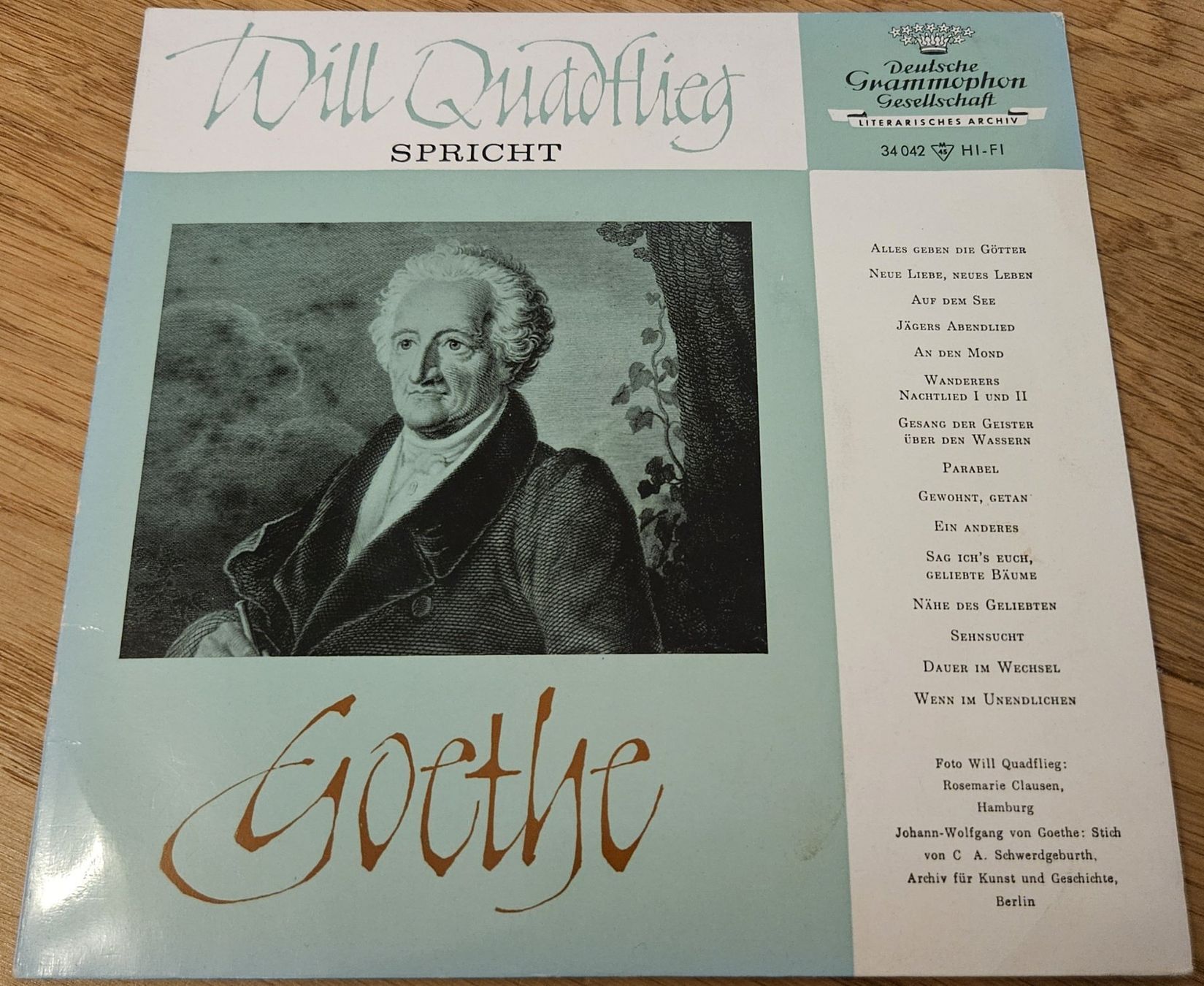 Dischi in vinile: Vinyl-Single Will Quadflieg spricht Goethe – Usato da Schaffhausen venduto da asyouwestley