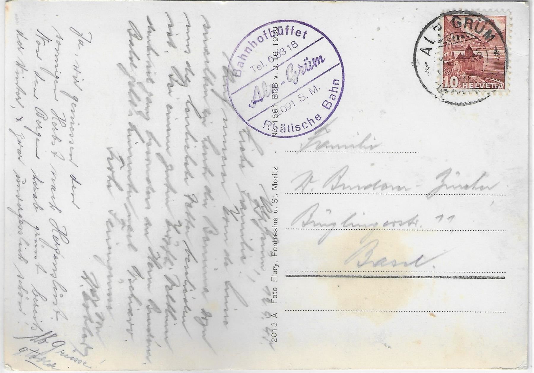 Cartoline postali: Blick v. Alp Grüm auf Poschiavo – Usato da Ettingen venduto da Kartenplanet 1