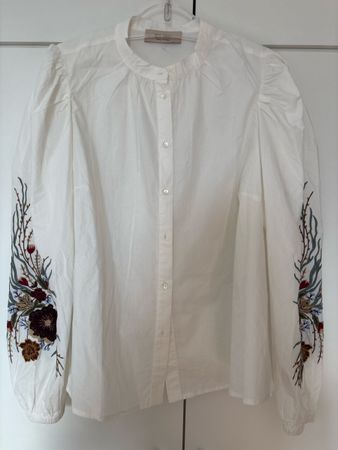 Bluse Mos Mosh weiss mit Stickerei , Neuwertig