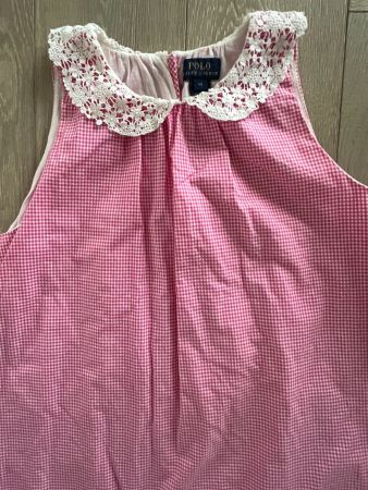 Vichy Karo Mädchen Kleid Sommerkleid pink weiss Gr. 140