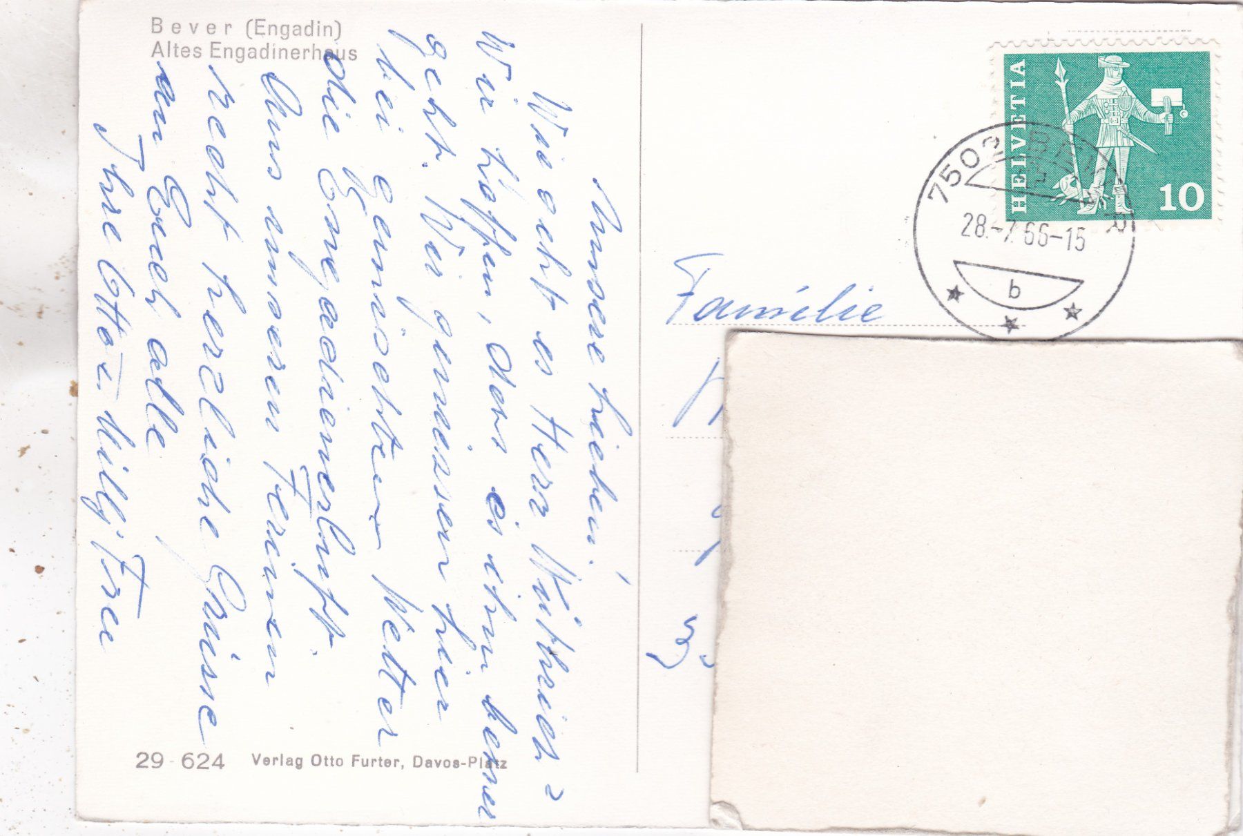 Cartoline postali: Bever Altes Engadinerhaus 1966 – Usato da Herisau venduto da Lisegrat2008 1