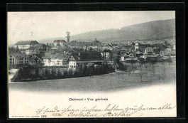 AK Delémont, Vue générale, 1906