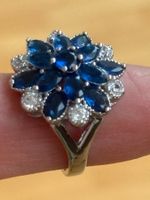 Luxus Elegante Gr.17/7 Ring Farbe: Silber /blau