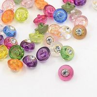 100 Ösenknöpfe mit Strass, bunt, 13x10mm