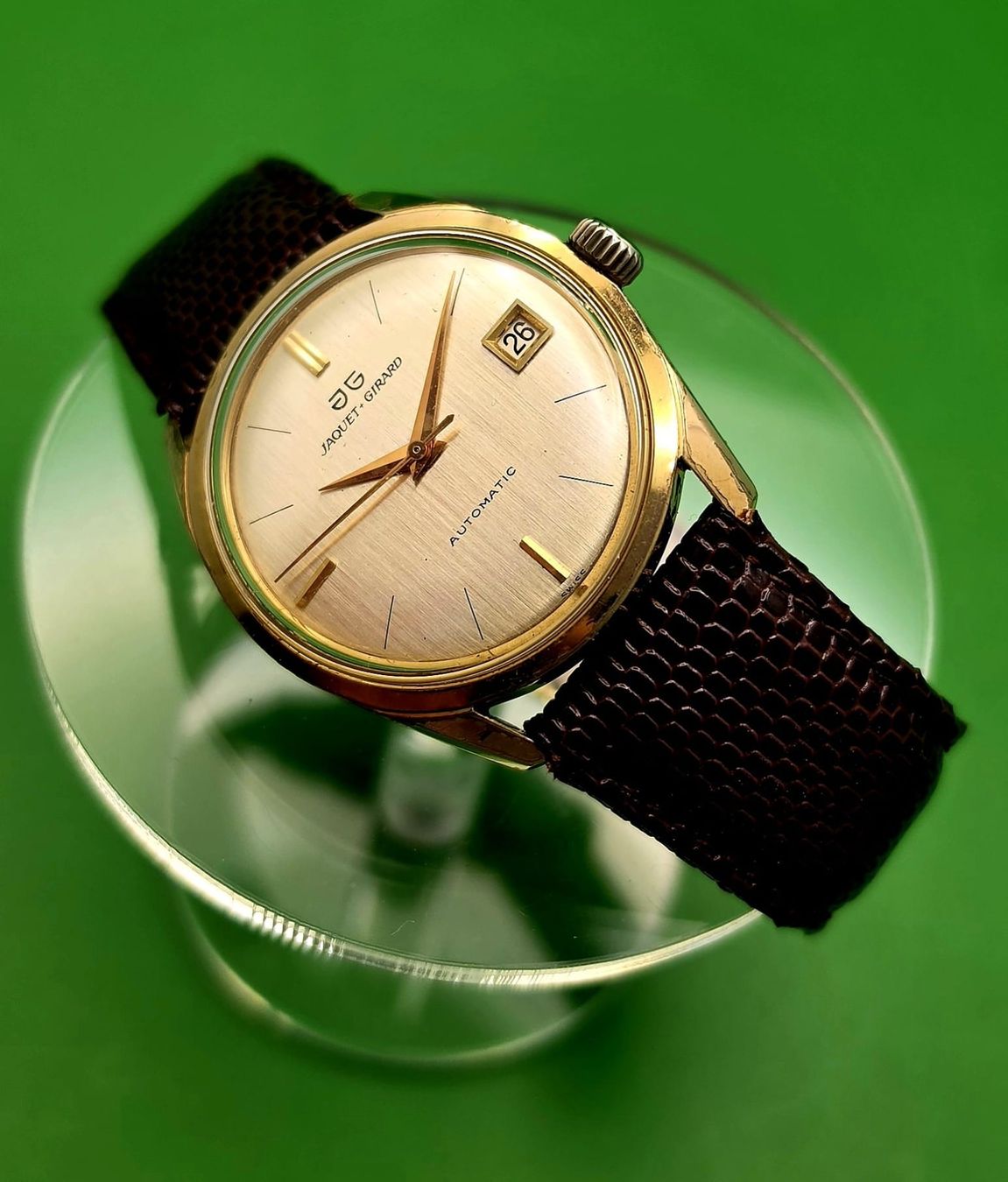 Jaeger-Lecoultre Orologi: Rare! VINTAGE JAQUET+GIRARD  AUTOMATIC  DATE  COMPRESSOR – Usato da St. Gallen venduto da Premium-Vintage 6