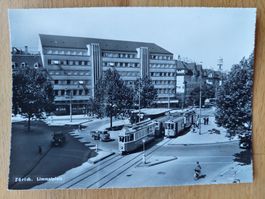 AK Zürich Limmatplatz mit Trams und Autos