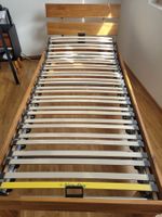 Massives Eichenbettgestell 90x200cm mit Lattenrost, gepflegt