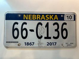 🇺🇸 ORIGINAL USA Nummernschild, Nebraska 66-C136