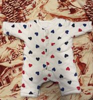 Tutina neonato/a calda e morbida, fantasia cuori ❤️💙