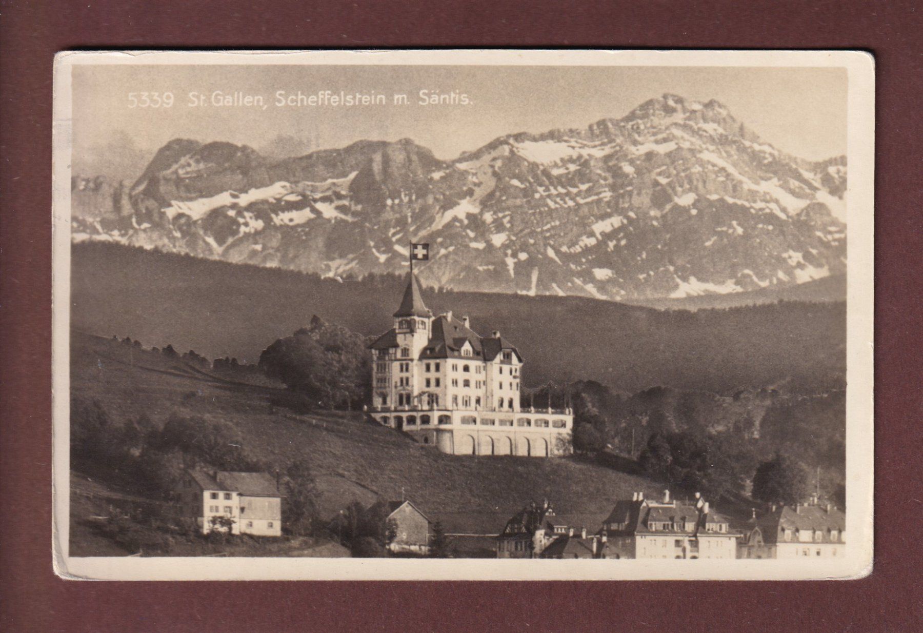 Ansichtskarten: ST. GALLEN - Scheffelstein - Säntis - 1933 – Gebraucht aus Pully von nicecards-shop