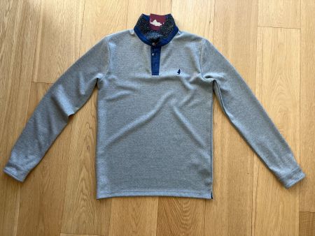 MCS Polo manches longues gris/bleu – Taille M – Neuf