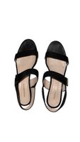 Schwarze Sandalen mit Perlenabsatz, Grösse 40 1/2Top Zustand