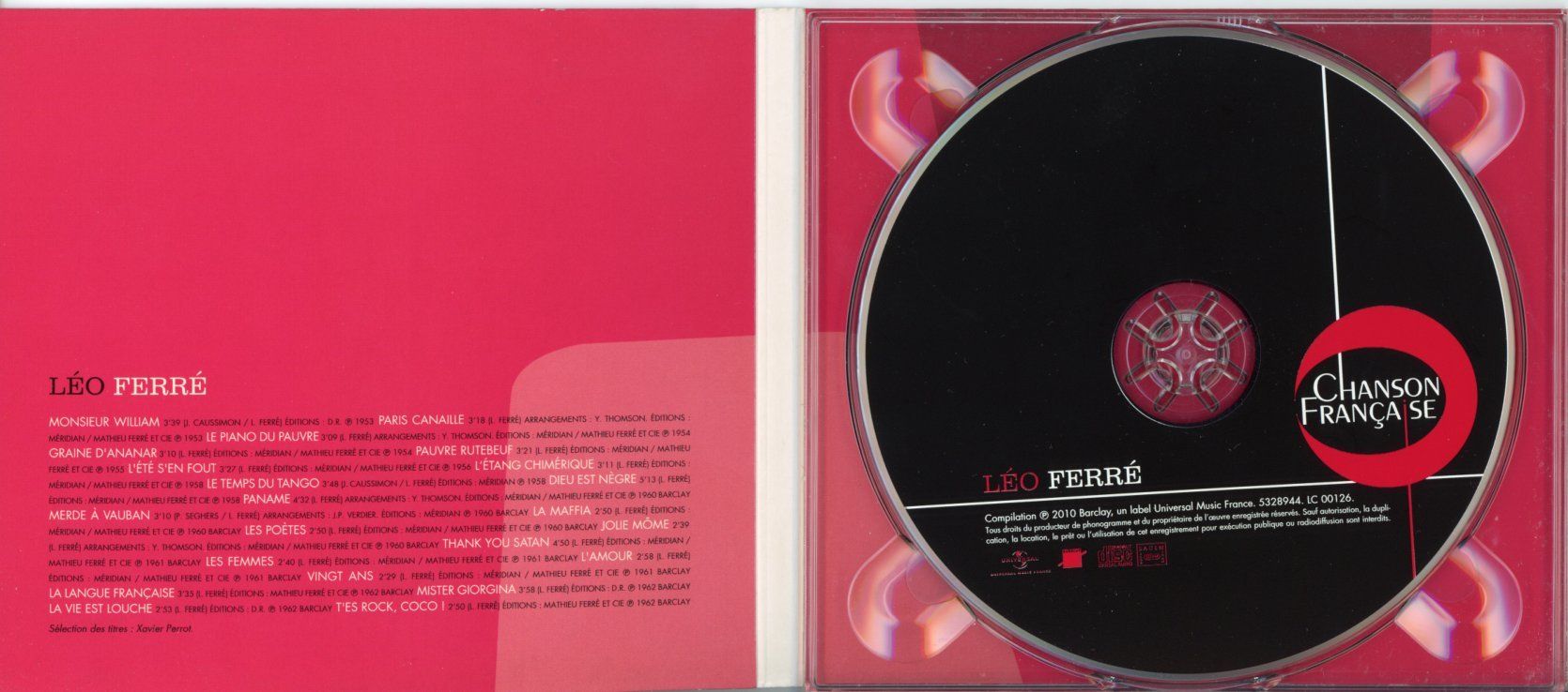 CD: CD - LEO FERRE (compilation Barclay 2010) – Usato da Morges venduto da evnocha3 2