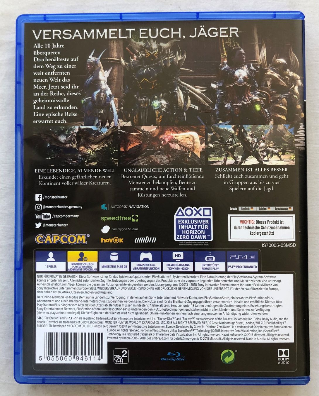 Giochi: PS4 - MONSTER HUNTER: WORLD – Usato da Schaffhausen venduto da durruti 2