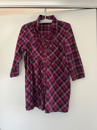 Karierte Bluse Gr. 44 in Violett / Beere