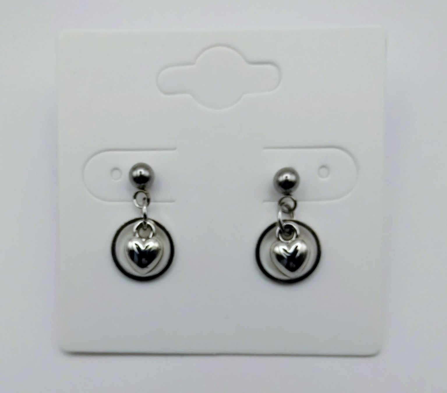Orecchini pendenti & Orecchini a lobo: Ohrstecker "Ring Herz". Mini CHARM - Ohrringe Farbe Silber – Nuovo e nell'imballaggio originale da Zürich venduto da Flitzi2005