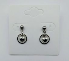 Ohrstecker "Ring Herz". Mini CHARM - Ohrringe Farbe Silber