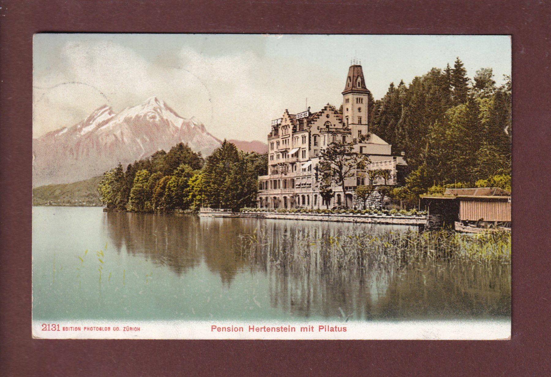 Cartoline postali: Pension HERTENSTEIN - Pilatus - 1907 – Usato da Pully venduto da nicecards