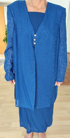 Cocktailkleid festlich mit integriertem Bolero blau