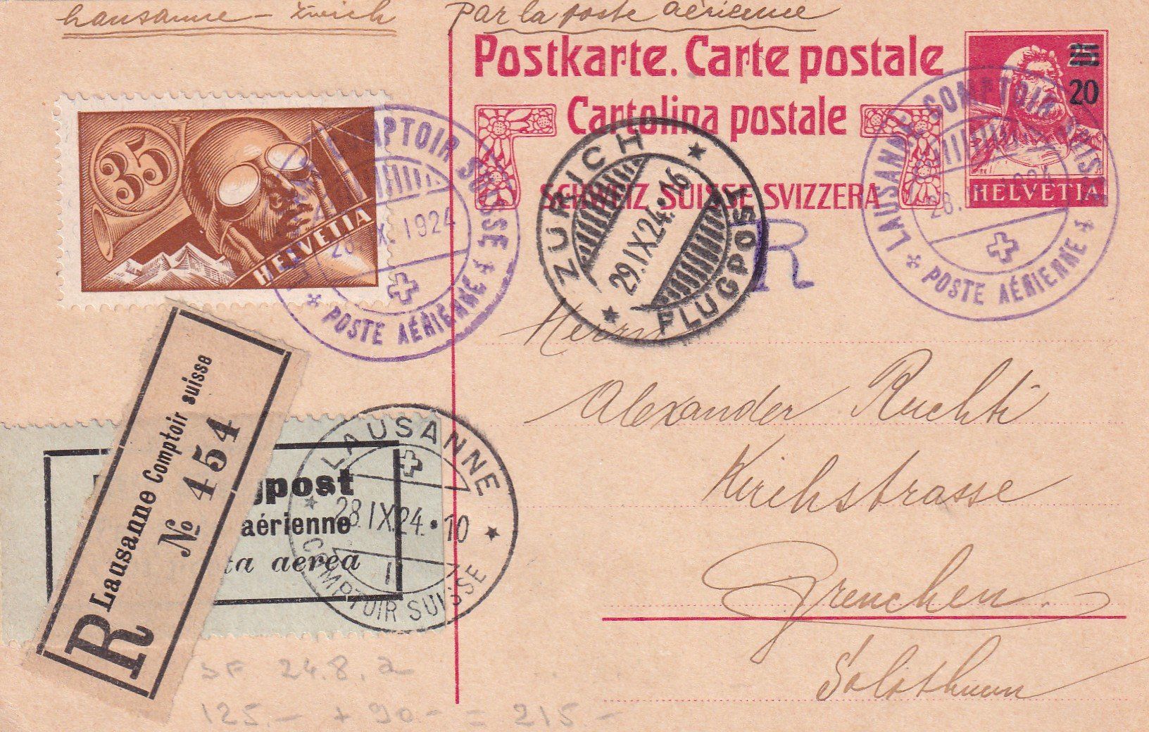 Alle Briefmarken: Flugpost 1924 – Gebraucht aus Birsfelden von chr_yq2g
