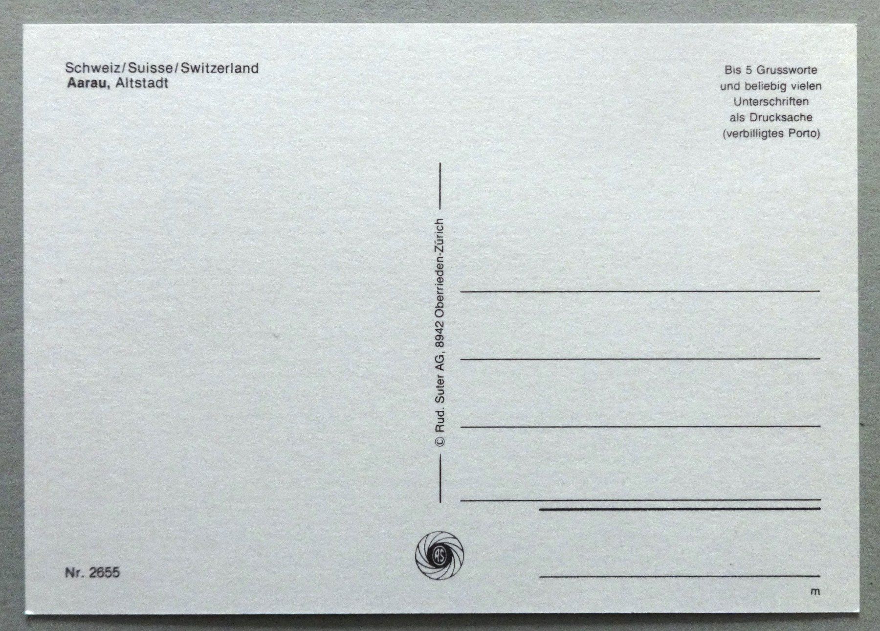 Cartoline postali: Aarau, Altstadt – Usato da Fétigny venduto da Billy2miny 1