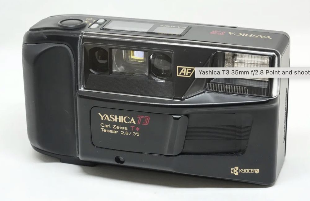 Appareil Photo Yashica T3 Vintage - Carl Zeiss F2.8 - Testé Et Fonctionnel
